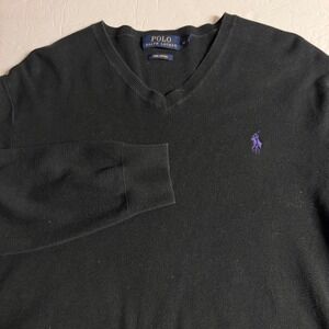 Polo Ralph Lauren Men's Pima Cotton V-Neck Sweater Size M  Navy